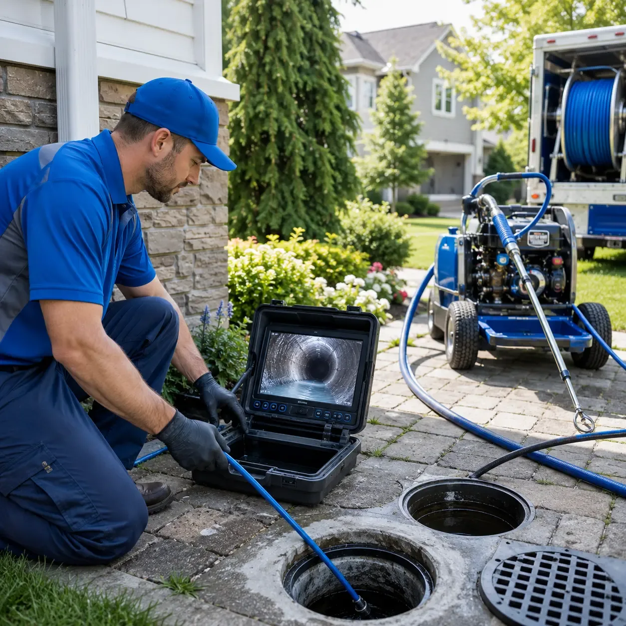 Outdoor drain cleaning professionals serving North Branford, CT