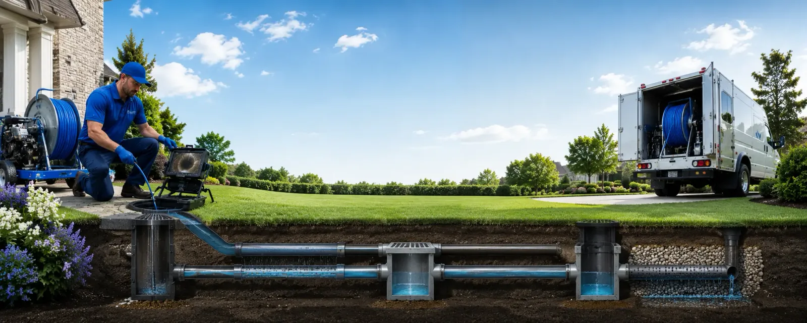 Outdoor drain cleaning information for North Branford, CT